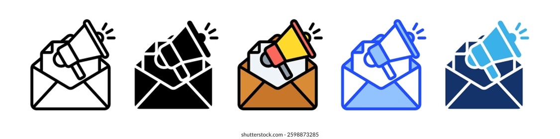 Email Marketing Icon Set With Multiple Style Collection