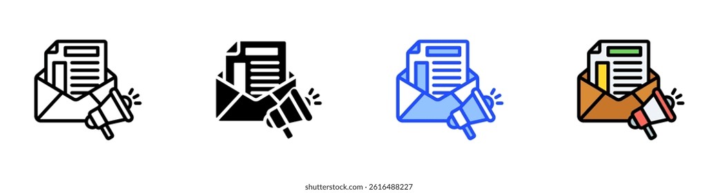 Email Marketing Icon Set With Multiple Style Collection