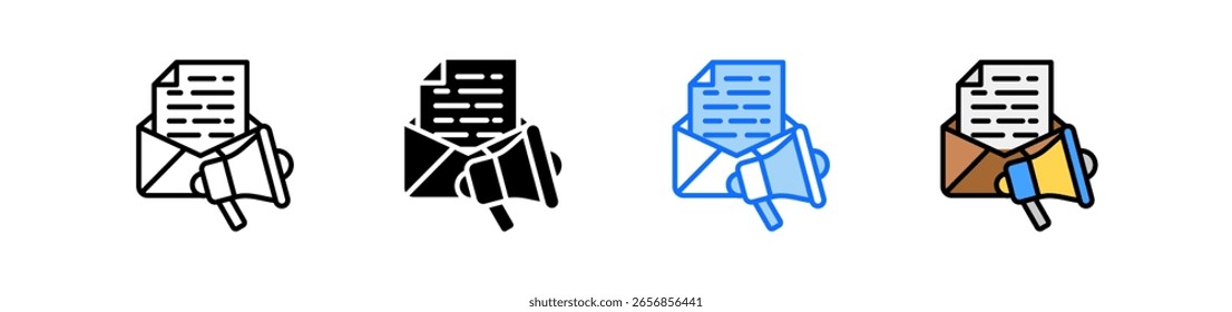 Conjunto de iconos de marketing de correo electrónico Colección de estilos múltiples