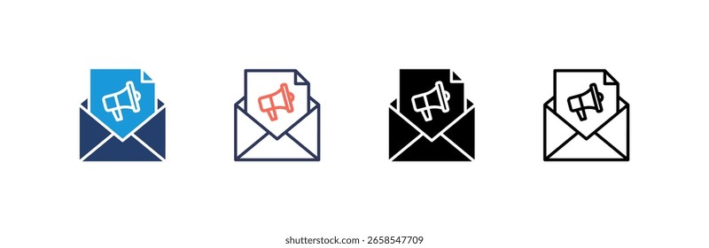 Email Marketing icon set multiple style collection