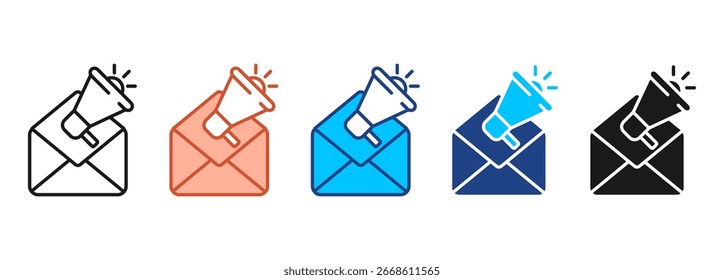 Email Marketing Icon Set Multiple Style Collection