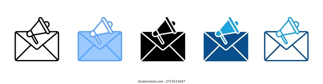 Ícone Email Marketing definir coleção de vários estilos