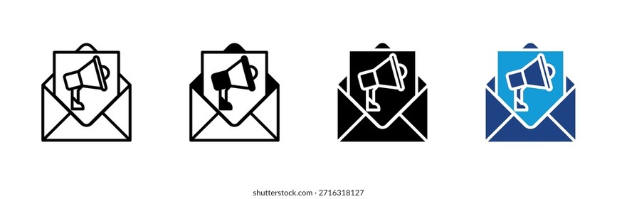 Conjunto de iconos de marketing de correo electrónico colección de estilos múltiples