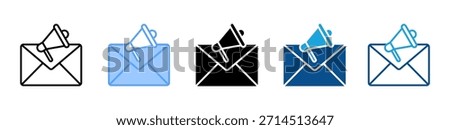Email Marketing icon set multiple style collection