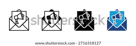Email Marketing icon set multiple style collection