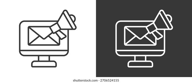 Email Marketing Icon Set Colección De Vector Aislado En Blanco Y Negro