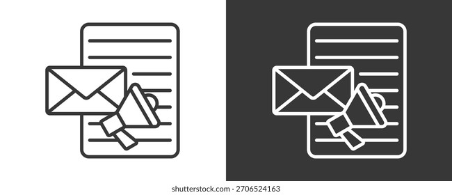 Email Marketing Icon Set Colección De Vector Aislado En Blanco Y Negro