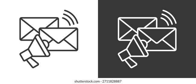 Email Marketing Icon Set Colección De Vector Aislado En Blanco Y Negro