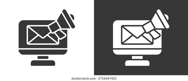 Email Marketing Icon Set Colección De Vector Aislado En Blanco Y Negro