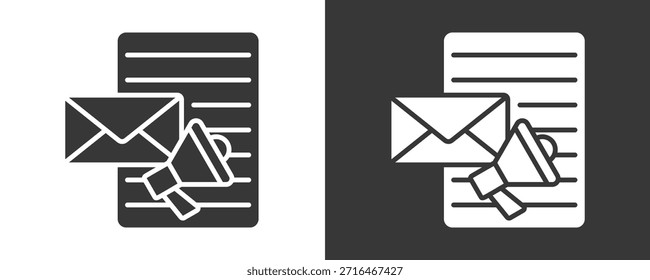 Email Marketing Icon Set Colección De Vector Aislado En Blanco Y Negro