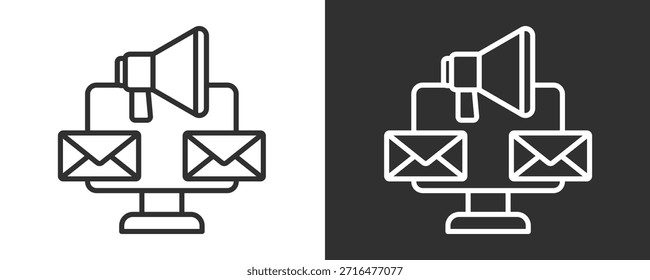Email Marketing Icon Set Colección De Vector Aislado En Blanco Y Negro