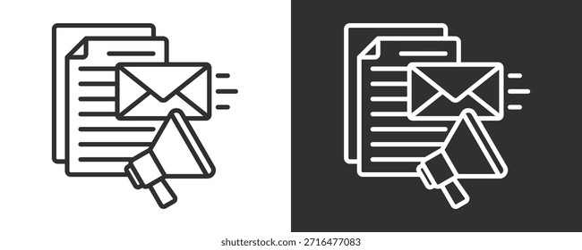 Email Marketing Icon Set Colección De Vector Aislado En Blanco Y Negro