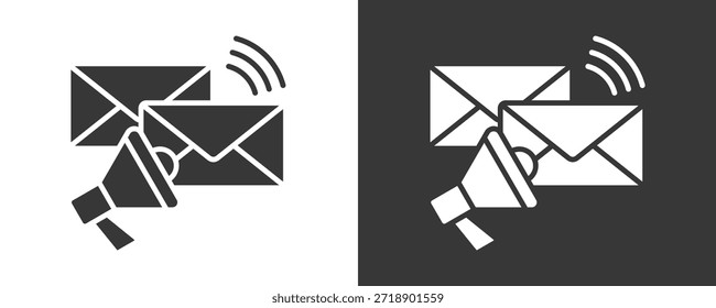 Email Marketing Icon Set Colección De Vector Aislado En Blanco Y Negro