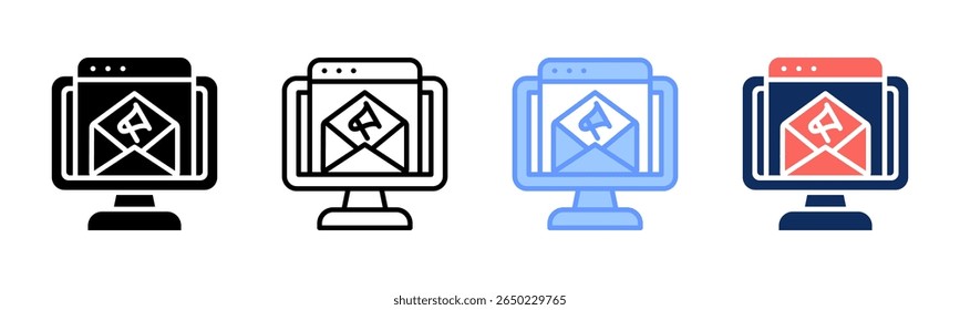 Email Marketing icon sheet multiple style collection