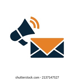 Icono de email marketing. Gráficos vectoriales simples modificables.