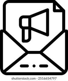 icono de marketing por correo electrónico. Diseño De Estilo Lineal Delgado Aislado Sobre Fondo Blanco