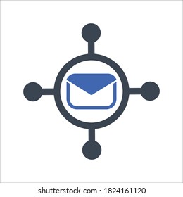 Icono de marketing de correo electrónico, gráficos vectoriales