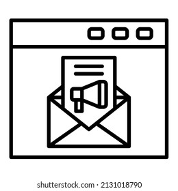Imagen vectorial de icono de Email Marketing. También se puede usar para aplicaciones web, aplicaciones móviles y medios impresos.
