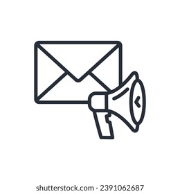 email marketing icon. vector.Editable stroke.linear style sign for use web design,logo.Symbol illustration.