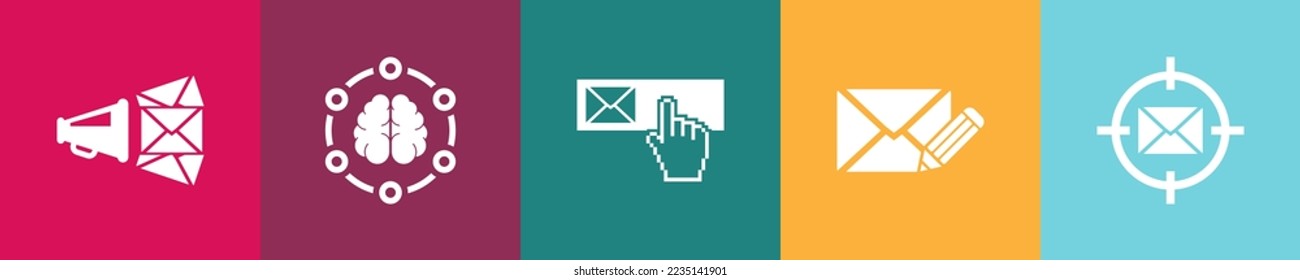 email marketing icons Infographic design template. Creative concept with 5 options