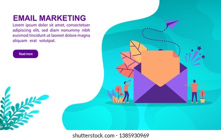 Email marketing illustration concept with character. Template for, banner, presentation, social media, poster, advertising, promotion