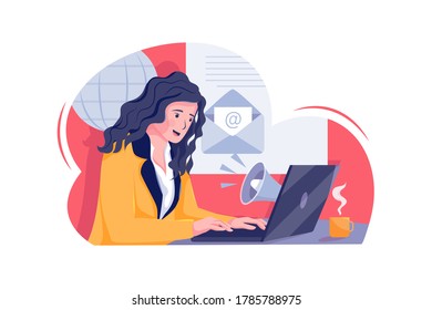Email Marketing illustration. Vector concept for web banner, business presentation, advertising material.