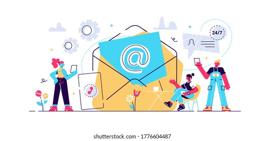 Email Marketing, Internet Chatting, 24 Hours Support. Get In Touch, Initiate Contact, Contact Us, Feedback Online Form, Talk To Customers Concept. Bright Vibrant Violet Vector Isolated Illustration