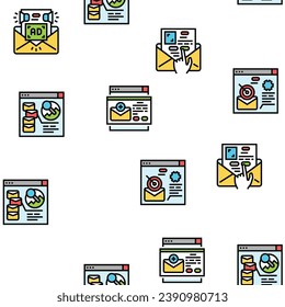 email marketing internet web vector seamless pattern thin line illustration