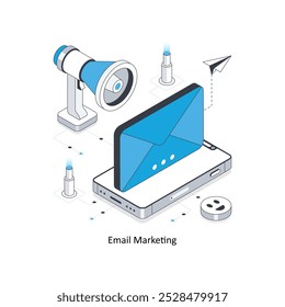 Email Marketing isometric stock illustration. EPS File stock illustration