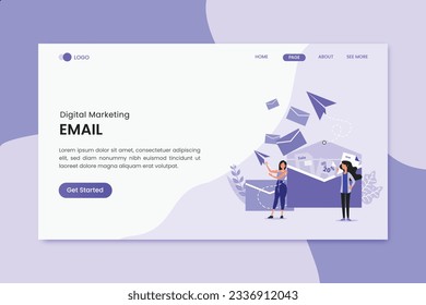 Email Marketing Landing Page Illustration