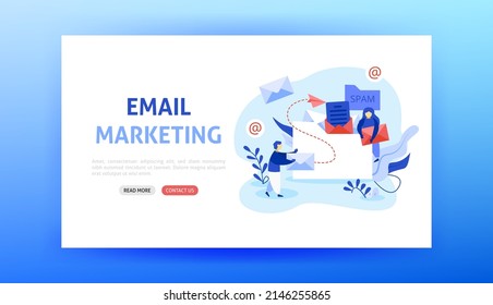 Email Marketing Landing Page. Vector Illustration of Mail Promotion.