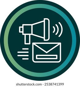 Email Marketing Line double Gredient Circle Vector Icon Design