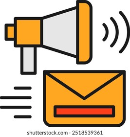 Email Marketing Line Filled Vector Icon Design