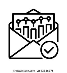 Email Marketing Line Icon, Outline Symbol for Campaign Outreach, Subscriber Engagement, Newsletter Communication, Conversion Strategy, and Lead Nurturing. Vector Sign Icon.