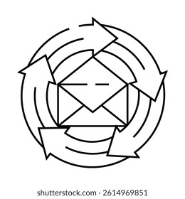 email marketing line icon vector. email marketing sign. isolated contour symbol black illustration