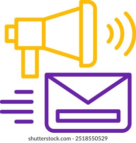 Email Marketing Line Two Color Vector Icon Design