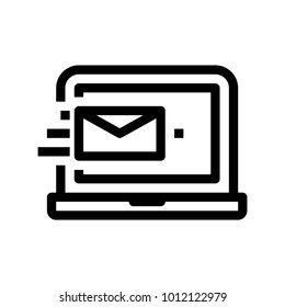 e-mail marketing linear icon, sign, symbol, vector on isolated background