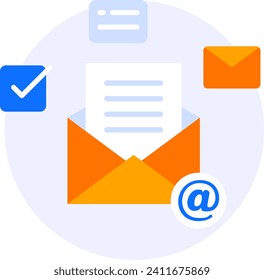 email marketing modern icon clipart illustration