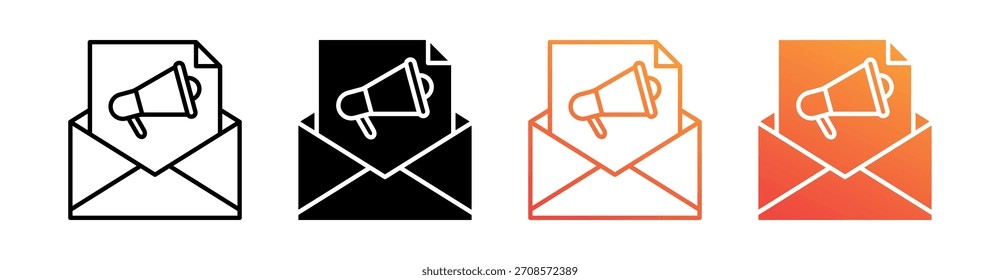 Email Marketing Icono de Estilo Múltiple Colección