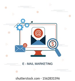 Email Marketing, Newsletter Marketing, Email Subscription And Drip Campaign With Icons 