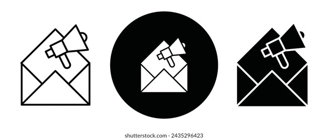 Email marketing outline icon collection or set. Email marketing Thin vector line art