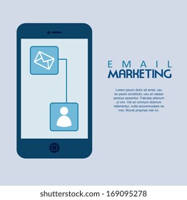 email marketing over blue background vector illustration