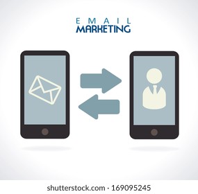 email marketing over gray background vector illustration