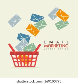 email marketing over white background vector illustration