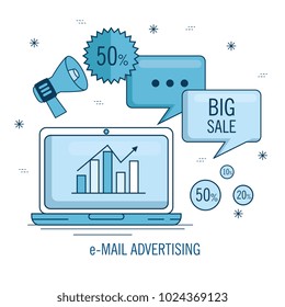 email marketing and promotion computer with email notification