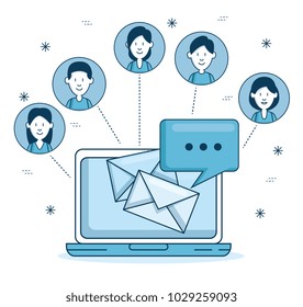 email marketing and promotion computer with email notification