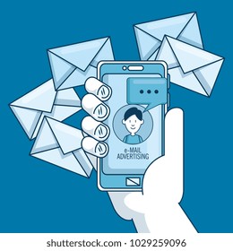 email marketing and promotion email notification on mobile phone