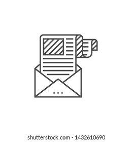 E-mail Marketing Related Vector Thin Line Icon. Isolated on White Background. Editable Stroke. Vector Illustration.
