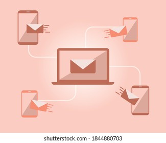 
E-Mail-Marketing für Vertrieb und Marketing-Vektorgrafik