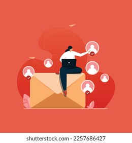 Email Marketing service, Newsletter Subscription and business Digital Online Promotion illustration